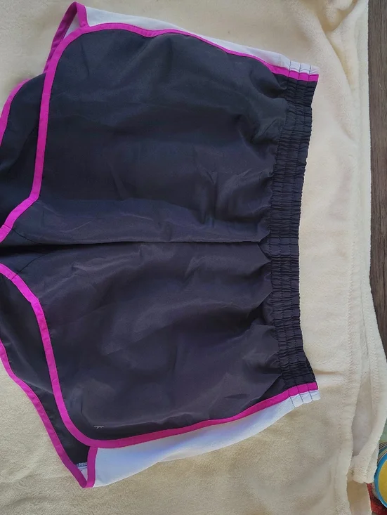 Danskin Black Athletic Shorts with Pink Trim 1240 - Picture 1 of 3